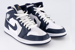 Jordan 1 Mid "White Metallic Gold Obsidian"